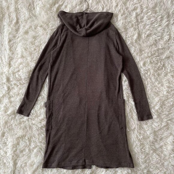 Techichi Long Knit Cardigan with Hood Size M Brown - Picture 6 of 6
